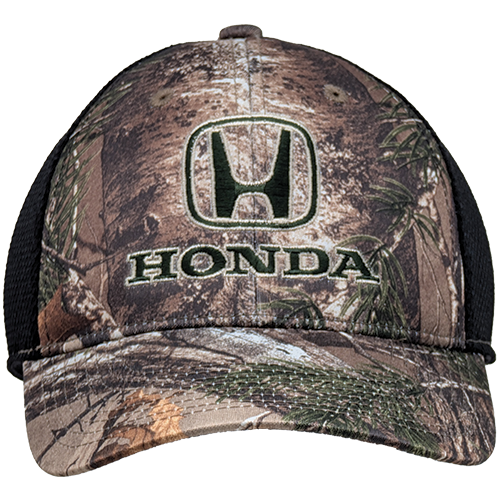 Dark Green & White Honda Logo On Realtree Xtra® Camo & Black Velcro-Back Trucker Cap - OSFM