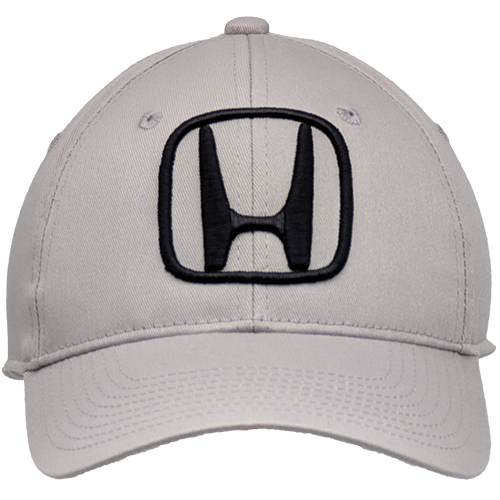 Black Honda Logo On Light Gray Structured Velcro-Back Ball Cap - OSFM