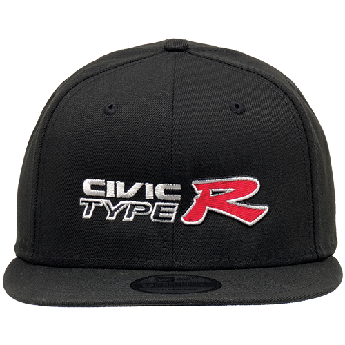 Civic Type R Logo On Black New Era® Standard Fit Flat Bill Snapback Cap - OSFM