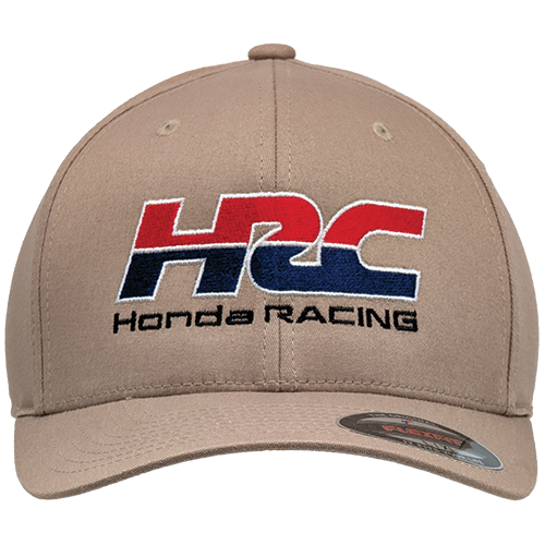 Honda Racing Logo On Khaki V-Flexfit® Cotton Twill Cap - L/XL